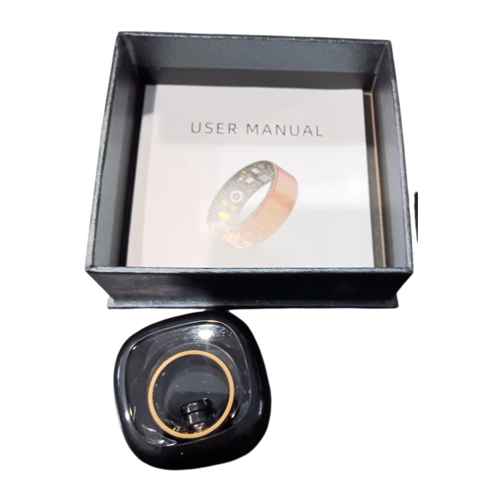 Smart Ring NWT Beautiful Brushed Gold Tone Fitness Tracker Sleep, HR, BP Steps